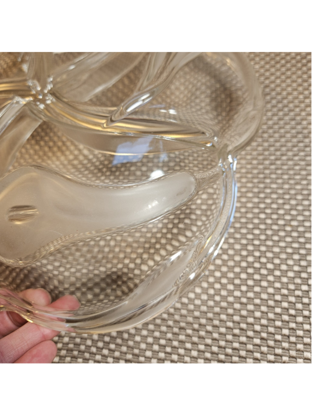 Vtg Mikasa Calla Lily Serving Dish Tray 5 Section Serving Swirl Clear Frost 11½" - Picture 4 of 4